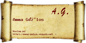 Amma Gálos névjegykártya